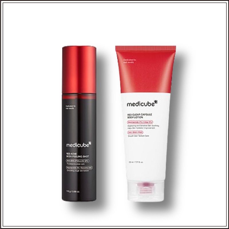 [ボディセット] レッドボディピーリングショット, 110g + レッドクリアカプセルボディローション, 230ml