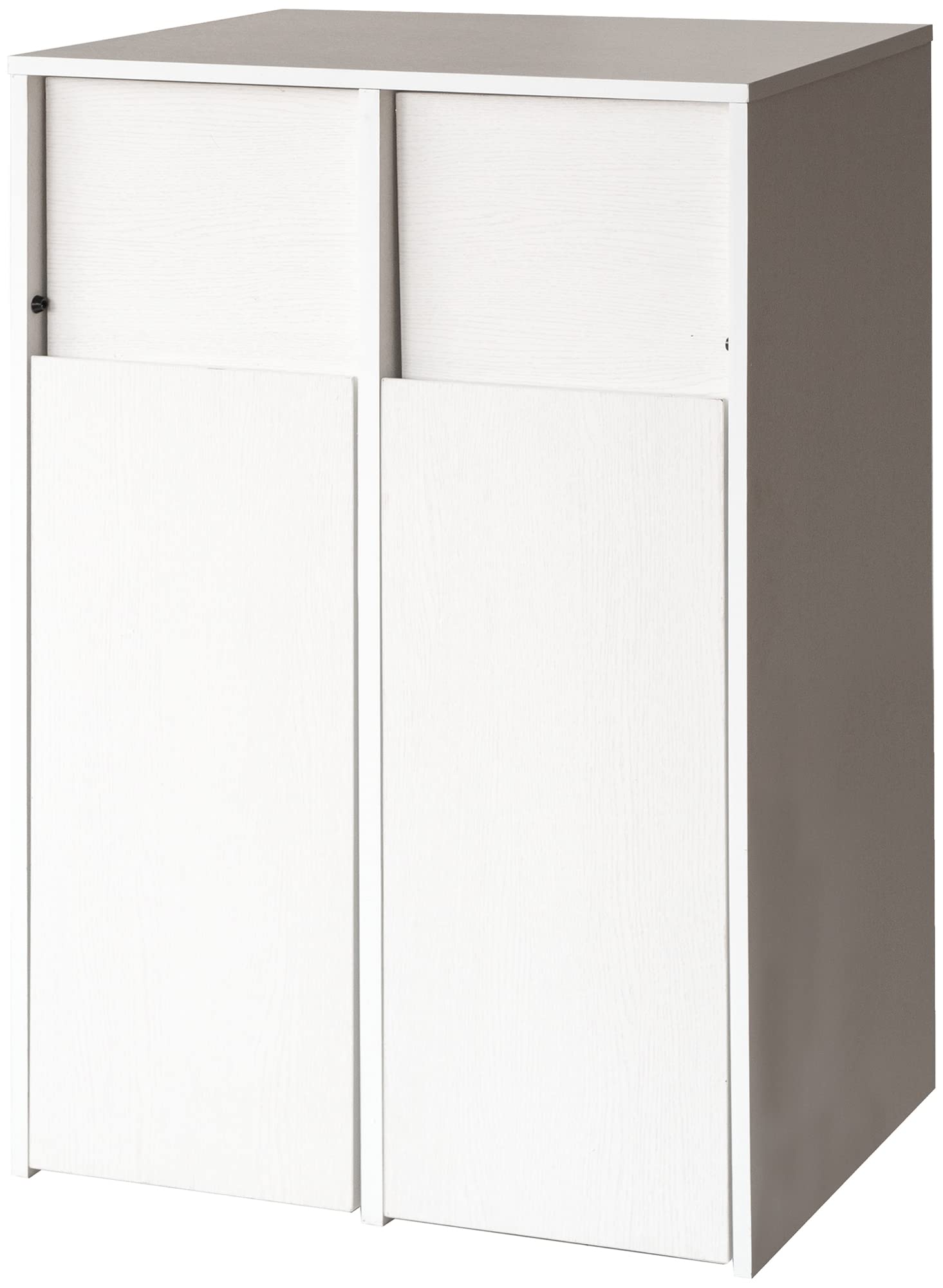 宮武製作所 ダストボックス ヘリオス プッシュ式 キャスター付き 木目調 45Lx2対応 幅60.5x奥43x高さ90cm DB-F2100 WH ホワイト