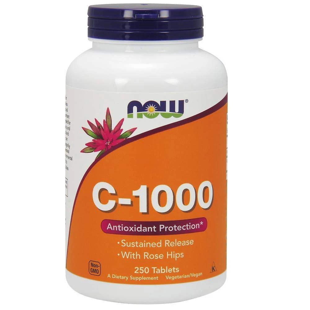 NOW Supplements Vitamin C-1000 with Rose Hips Sust
