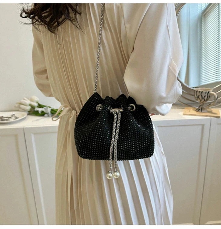 巾着バッグ レディース バケット バッグ 手持ち パーティー フォーマル 結婚式 参観日 入学式 卒業式 bag ラインストーン おしゃれ 韓国ファッション