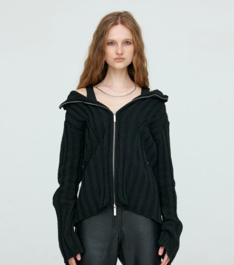 【NACHE】 SURE SOFT KNIT ZIP-UP : UNISEX / BLACK 17,608円