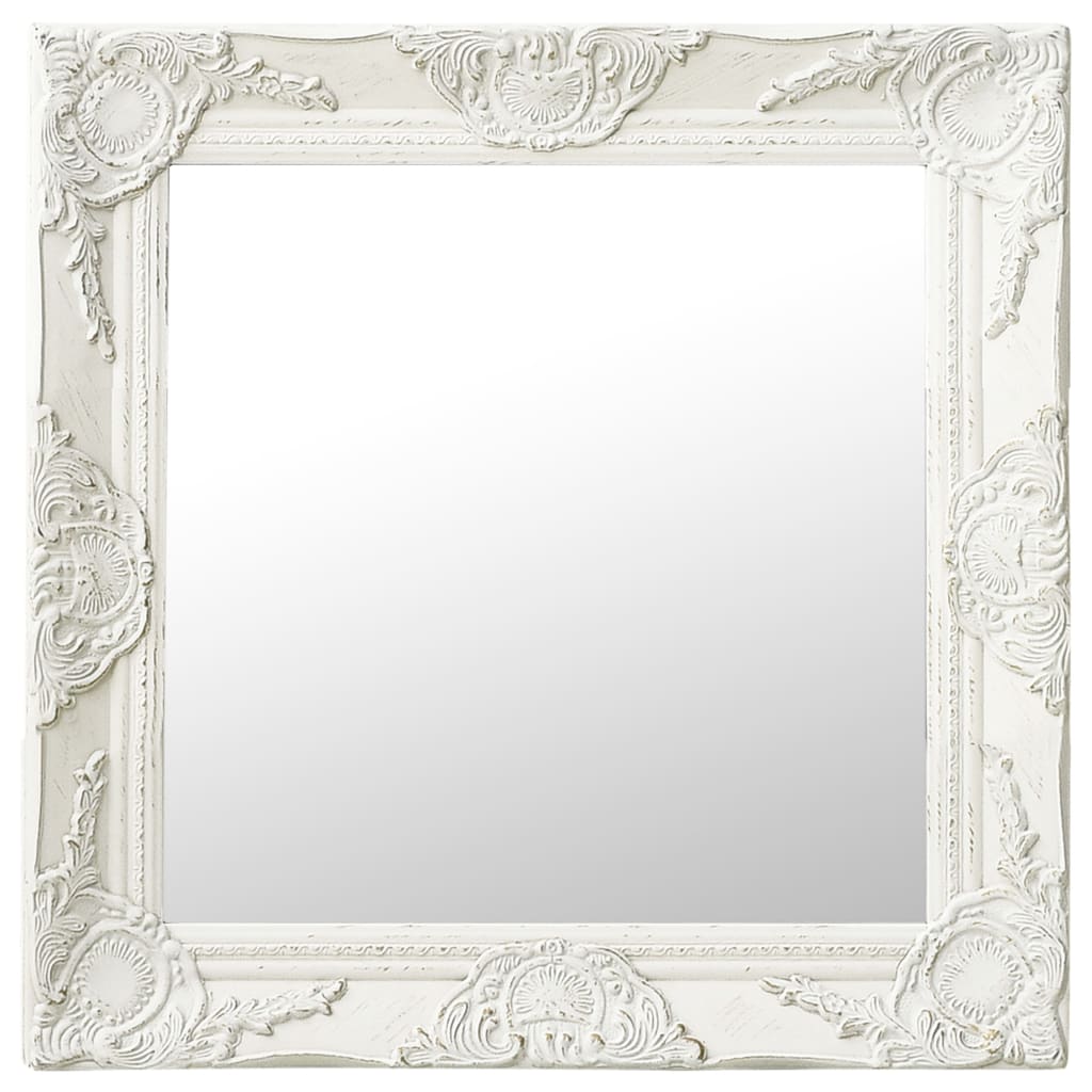 ウォールミラー バロック調 50x50cm ホワイト