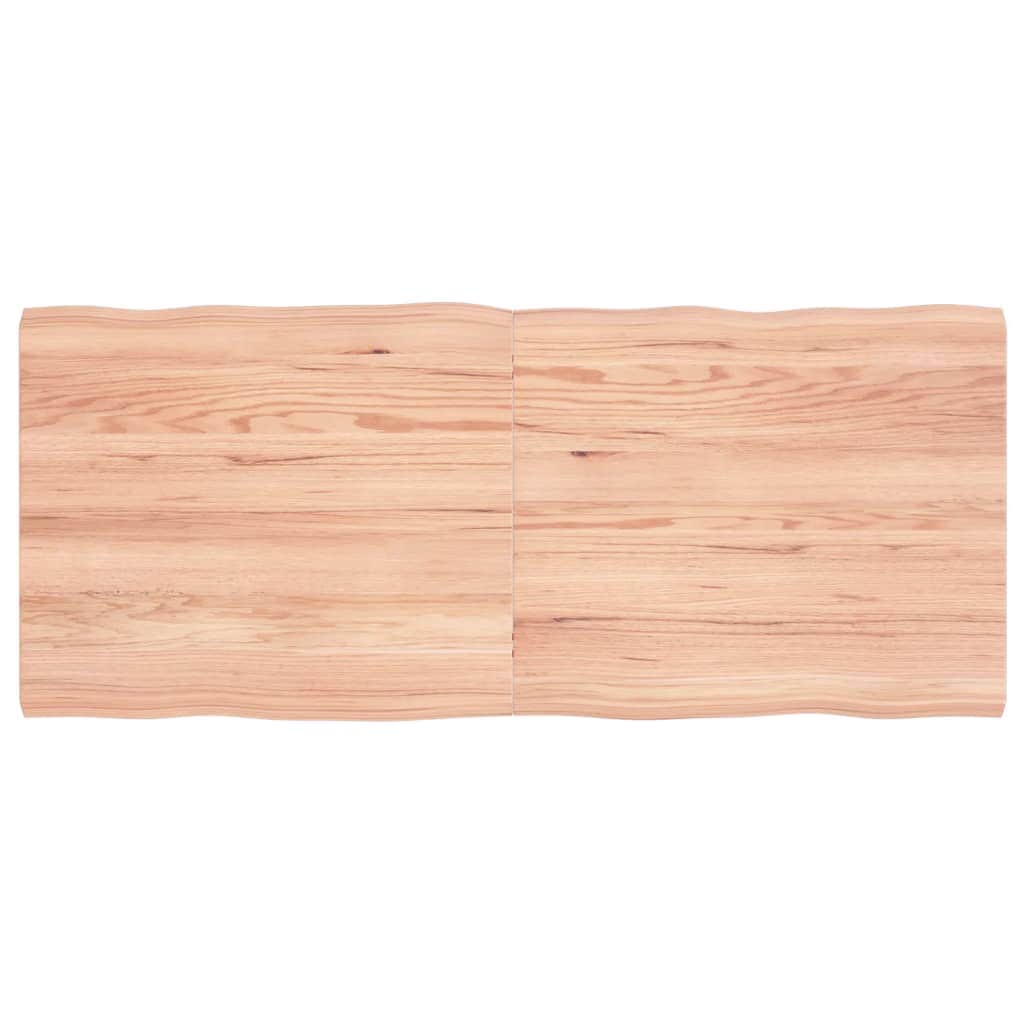 テーブルトップ ライトブラウン 140x60x(2-4) cm 加工済み無垢材 ライブエッジ 13,650円