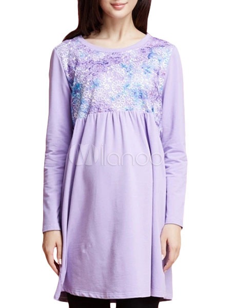 ジャガードロングスリーブマタニティドレス