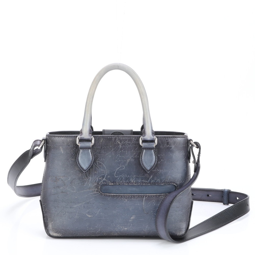 美品 トゥジュール ガリバー スクリット カリグラフィ レザー 2WAY ショルダーバッグ 斜め掛け メッセンジャー ビジネス 通勤 トート メンズ EEE BQ2-2 中古