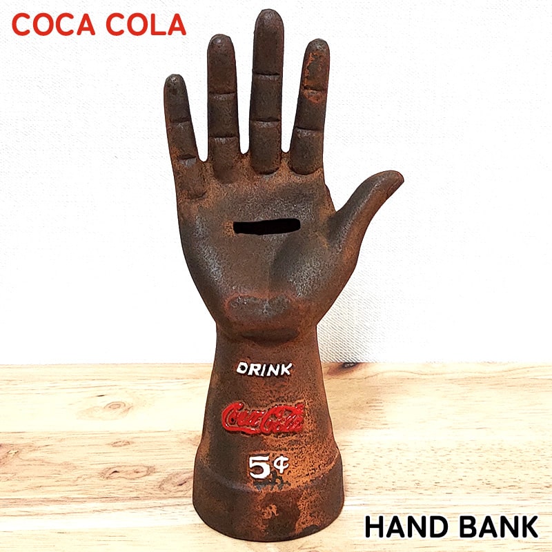 貯金箱 ハンドバンク キャストアイアン 手 珍しい 置物 Coca Cola ヴィンテージ 鋳鉄 正規ライセンス品 ロゴ コインバンク アメリカン 雑貨 おしゃれ インテリア ディスプレイ