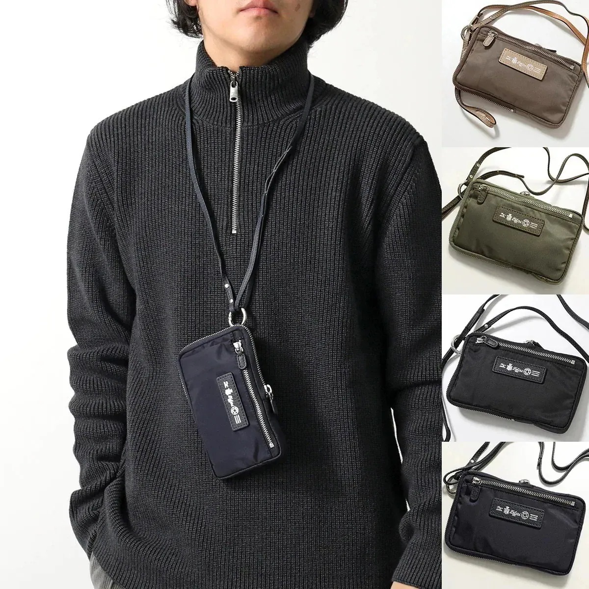 Felisi フェリージ フォンケース 1130/2-DS メンズ ナイロン×レザー ショルダーバッグ クロスボディ 小物入れ 鞄 カラー4色