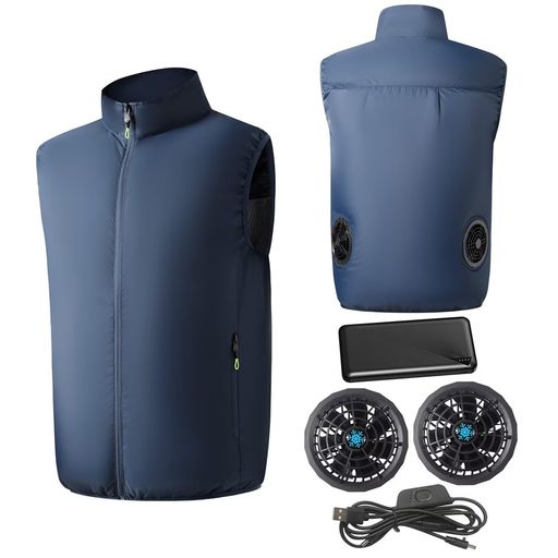 [YUCAHYPE] ファン付きベスト 5段階風量調節 20000MAHバッテリー付き ファン付き作業服 冷却ベスト 空調作業服 大風量 USB給電 空調作業着 空調ウェア 軽量 薄い 冷空服 熱中症