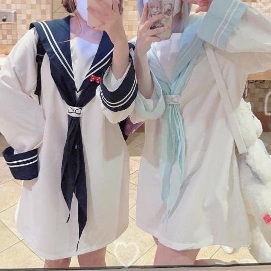 全10カラー　萌え袖風セーラー服ワンピース レディース　ゆめかわいい　量産型　地雷系　ロリータ　ロリィタ　可愛い　かわいい　長袖　ワンピース