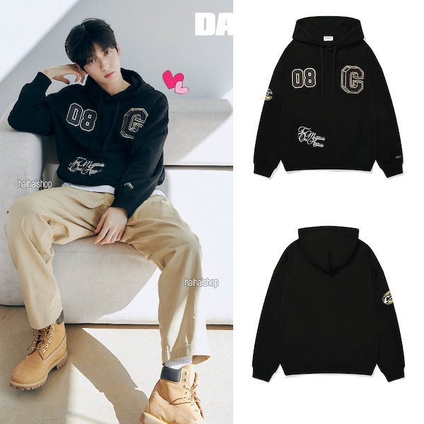 TXT スビン着用]COVERNAT College C Logo Drop Fit Hoodie Black Qoo10] COVERNAT [TXTスビン着用]College C