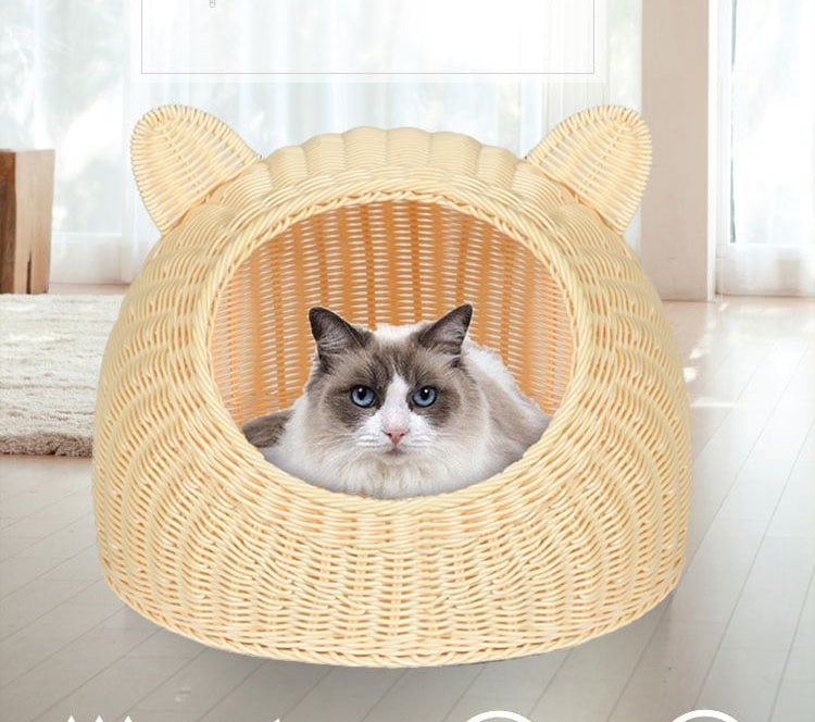 ペットハウス　フェルト材質　上下分離式　ねこハウス　半閉鎖　安全感　選べる４色　猫用品　ペットベッド　ペット用品　猫ベッド　四季兼用ペットハウス店内全品30％オフ 4,625円