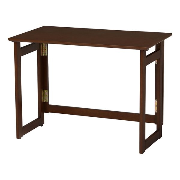 折りたたみテーブル 木製 幅80cm×奥行40cm×高さ65cm ダークブラウン VT-7811DBR