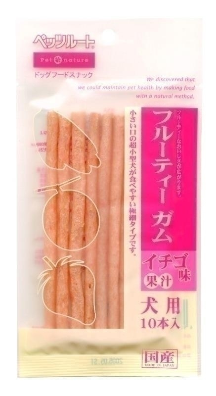 （まとめ買い）ペッツルートフルーティーガムイチゴ味10本入 犬用 [x15]