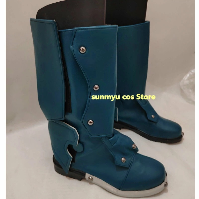 ダックグリーン　ブルー靴　ロングブーツ　オーダーサイズ　 コスプレ靴