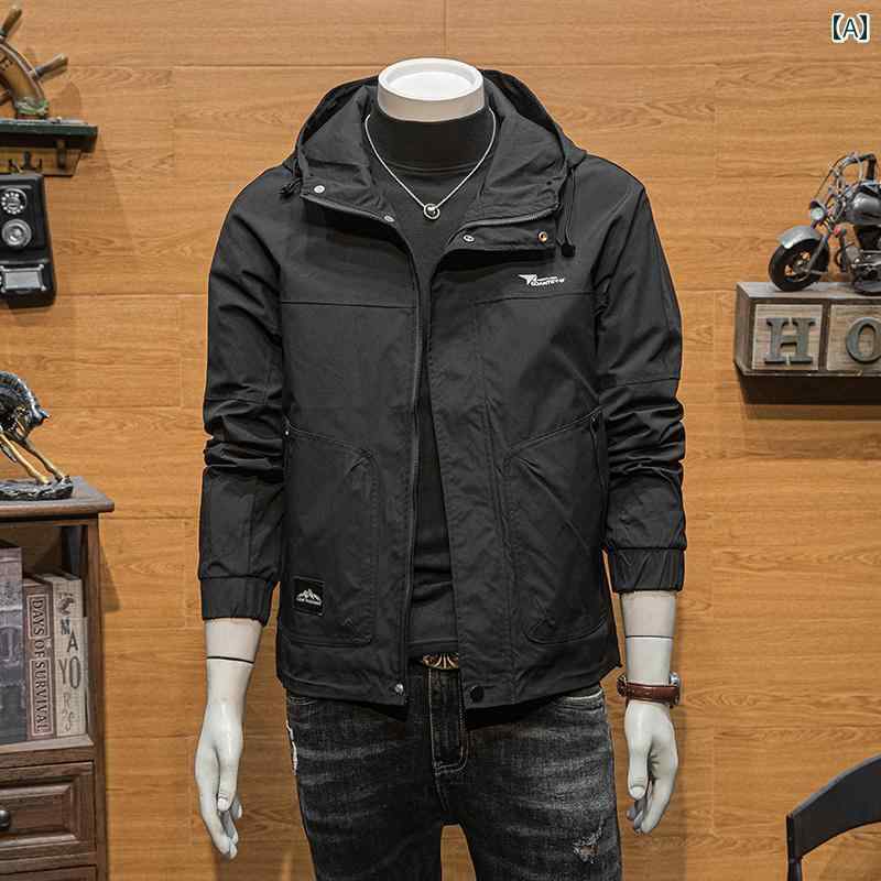 メンズ ファッション フード ジャケット ジャケット 春秋 スリム カジュアル シンプル 秋 ワークウェア ジャケット