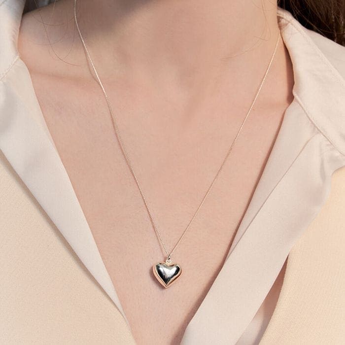 pounding volume heart necklace 3色 おしゃれ 韓国芸能人着用 韓国ファッション