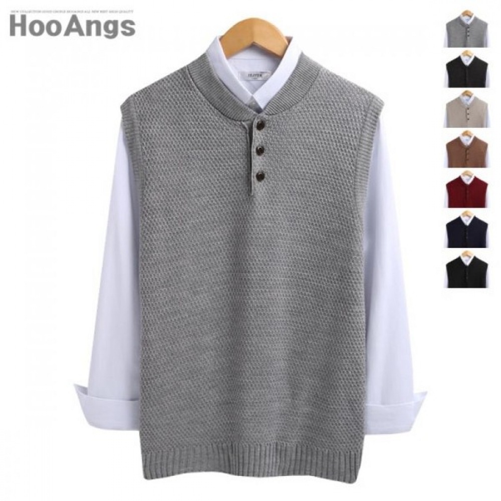 (ジュアンズ) ボタンポイントヘンリーネックニットベスト OSSW8054