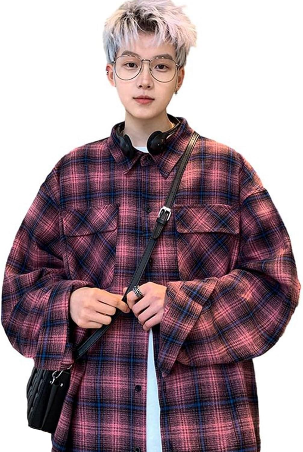 チェックシャツ 格子 ファッションシャツ ジャケット シャツジャケット メンズ 長袖 折り襟 春夏秋冬服 上着 ポケット付き ボタン 男性 柔らかい 軽便 日常 アウトドア お出かけ ギフト