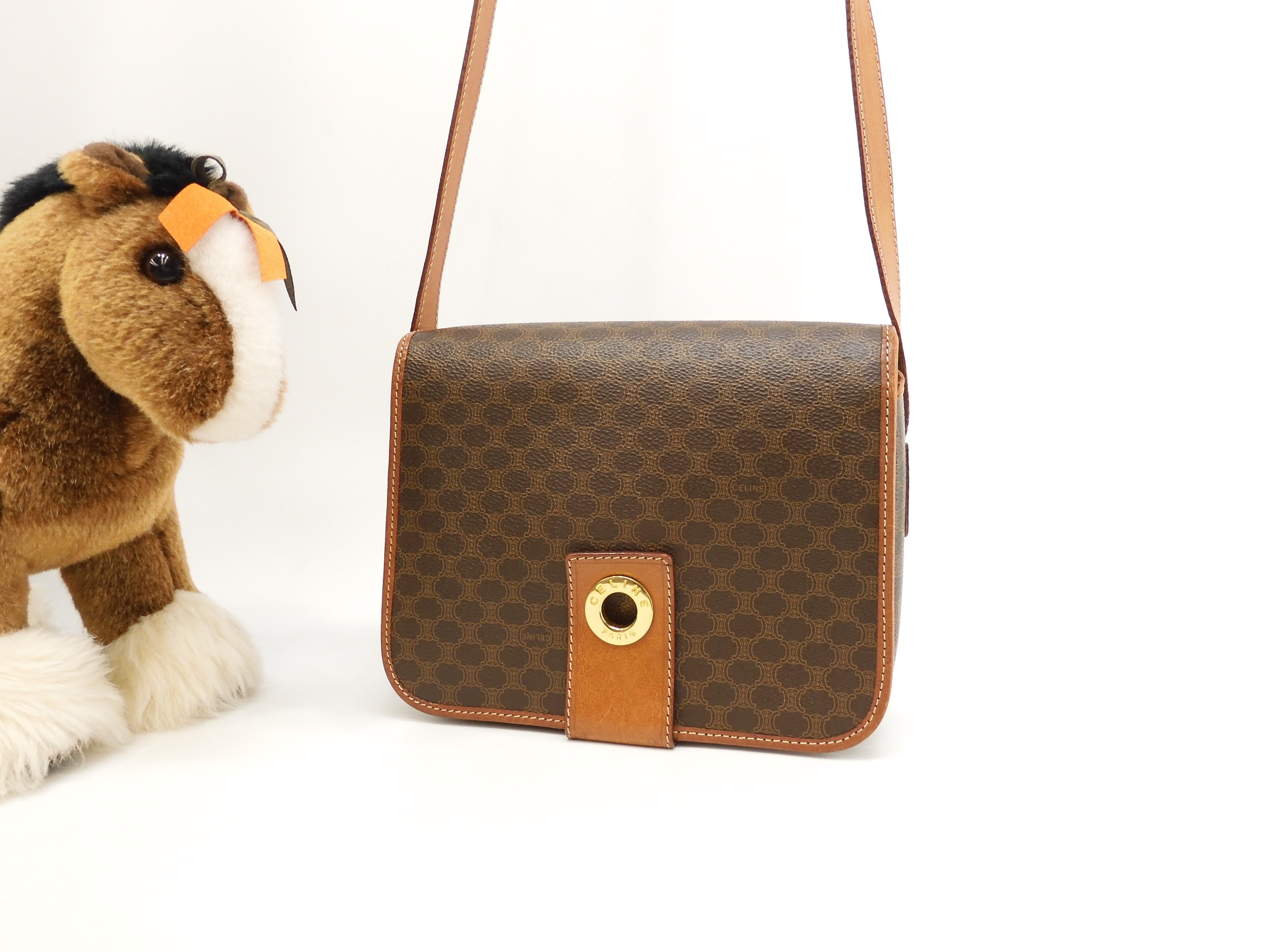 ポシェット トリオンフ マカダム茶 クロスボディバッグ 丸金具3@M14 3