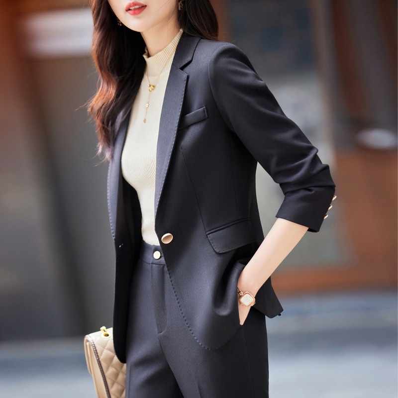 High-Waist Korean Black Pant