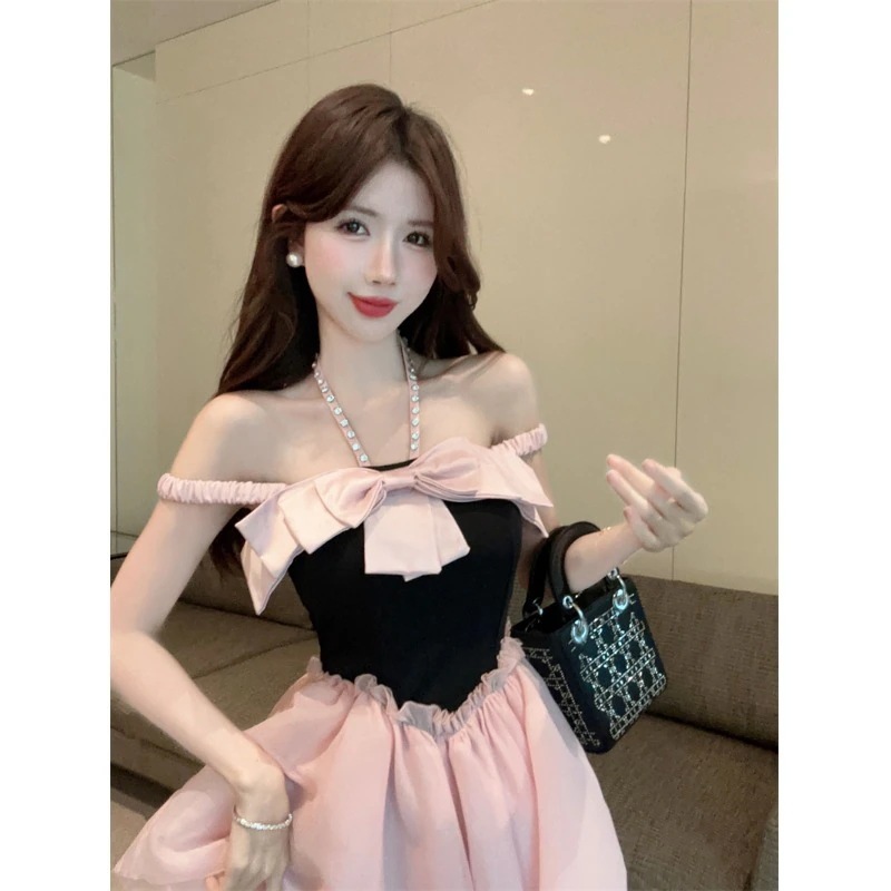 甘くて純粋な欲望気質のバージョンダイヤモンドリボンプリンセスチュチュスカート妖精スカート誕生日スカートデートドレス女性用