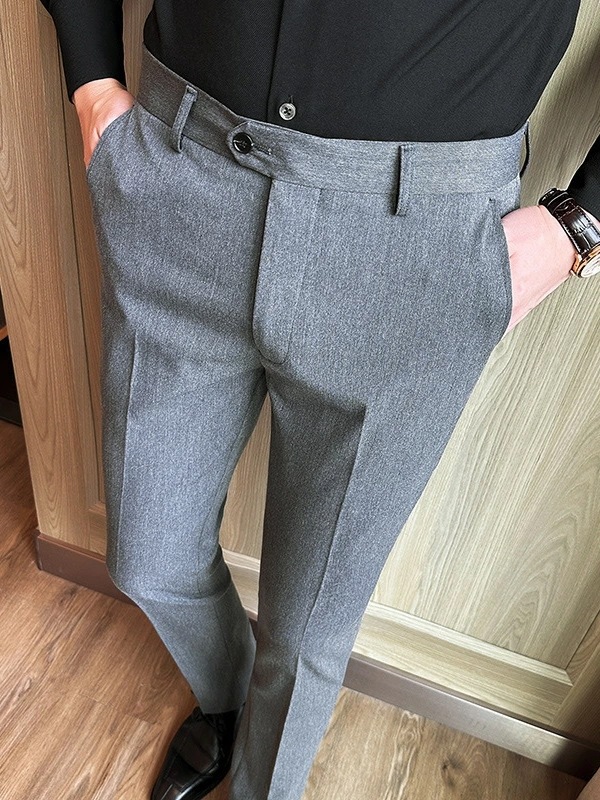 パンツ 春秋 新作 高品質 スリム 無地 パンツ ビジネス カジュアル パンツ