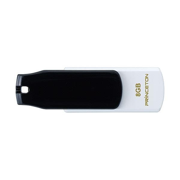 (まとめ）プリンストン USBフラッシュメモリーストラップ付き 8GB ブラック/ホワイト PFU-T3KT/8GBKA 1個(10セット)