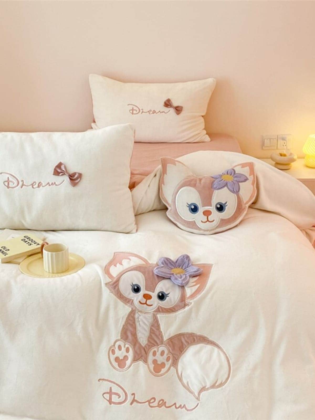 リングナベル 高級濃厚ミルクベルベットベッド3点または4点セット コーラル ファライ寮 1.5枚掛け布団カバー1.