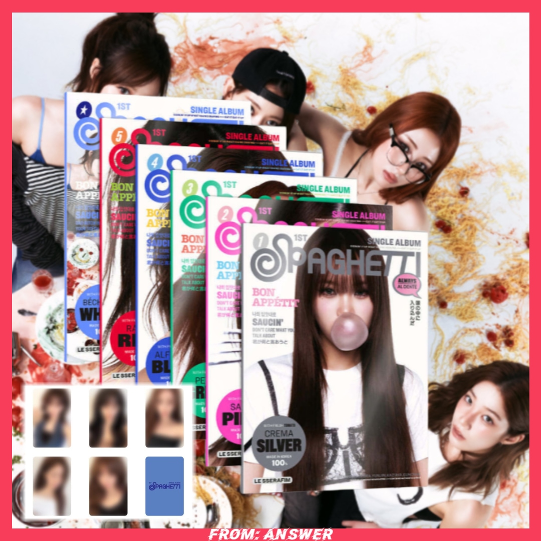 [6種 SET] LESSERAFIM 1stシングル『SPAGHETTI』 compact ver. 6種 1SET + 特典未公開フォトカード5種 + フォト葉書1枚