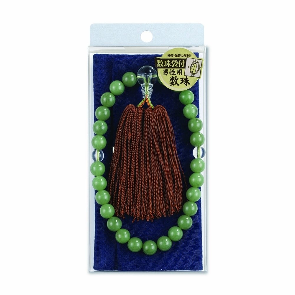 （まとめ買い）数珠セット 男性用 雲ヒスイ風 ジユ-S31G [x2]