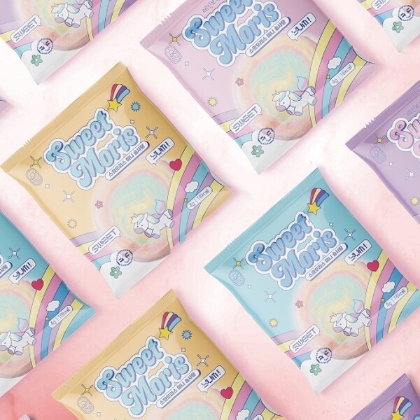 スイートモリス レインボー ミニ 綿菓子 4g x 100個/非精製源糖