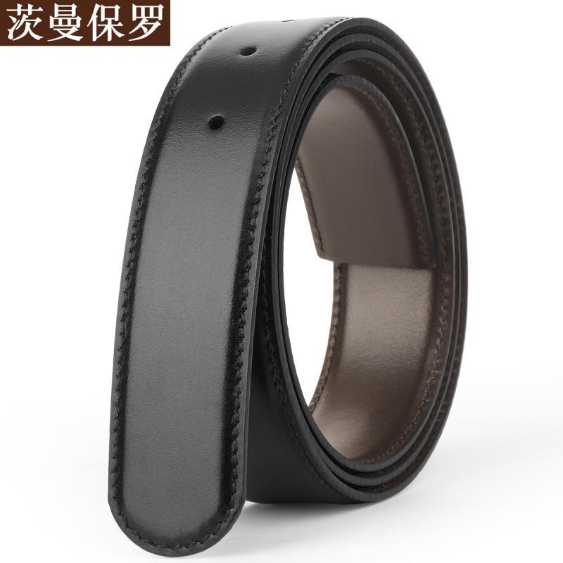 ベルト バックルなし メンズ 牛革 レザー ビジネス カジュアル おしゃれ 修理 交換 スペア 穴あり 帯のみ 幅29 34mm 120cm ストリン