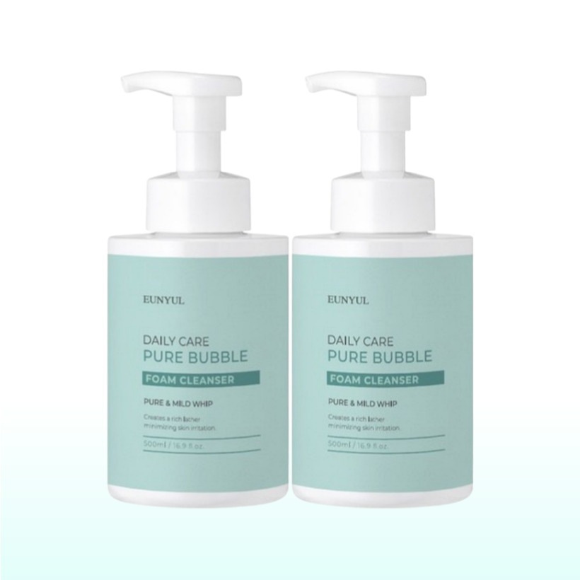 [1+1クレンジングフォーム 韓国人気] デイリーケア ピュア バブル 弱酸性 フォームクレンジング 500ml x2本 肌鎮静 シカ マイルド フォーム クレンザー ディープクレンジングフォーム