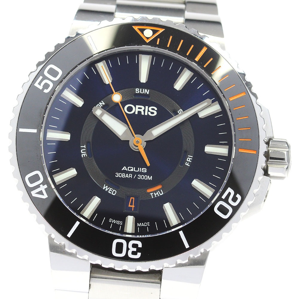 オリス ORIS 7734 アクイス スタグホーン レストレーション リミテッドエディション 自動巻き メンズ 美品 保証書付き_844157【中古】