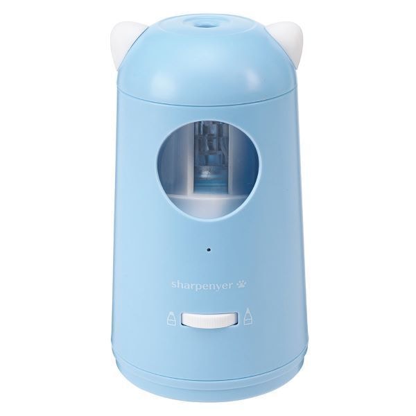 （まとめ買い）デビカ えんぴつけずり シャープニャー ネコ耳付きキュートな充電式鉛筆削り ブルー 043747 [x3]