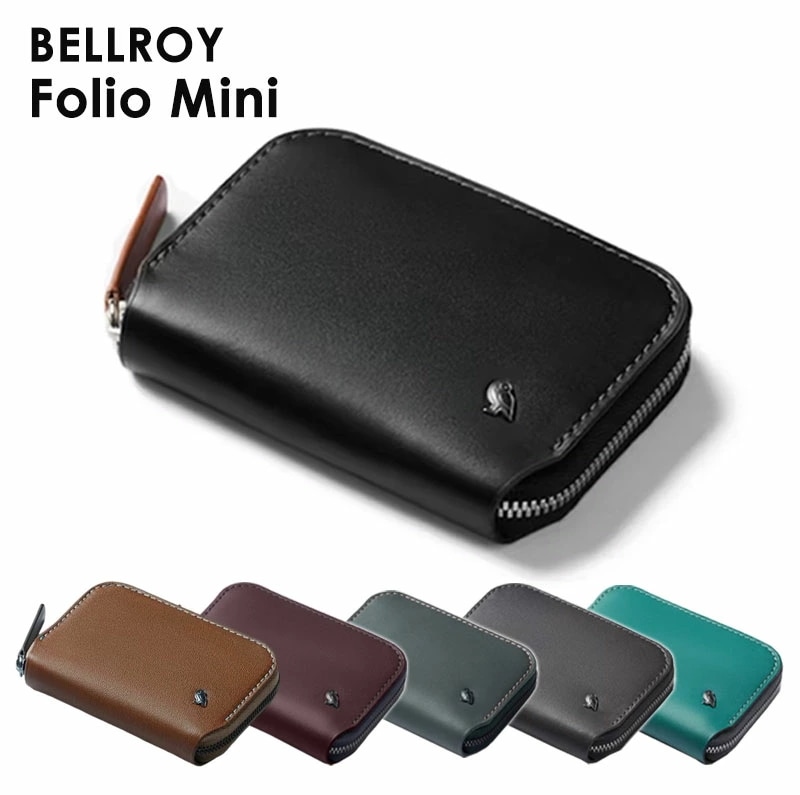 Folio Mini 財布 ウォレット 小銭入れ 本革財布 ミニ財布 コインポーチ メンズ レディース レザー 大容量 コンパクト スリム ファスナー 最小限 ビジネス フォ