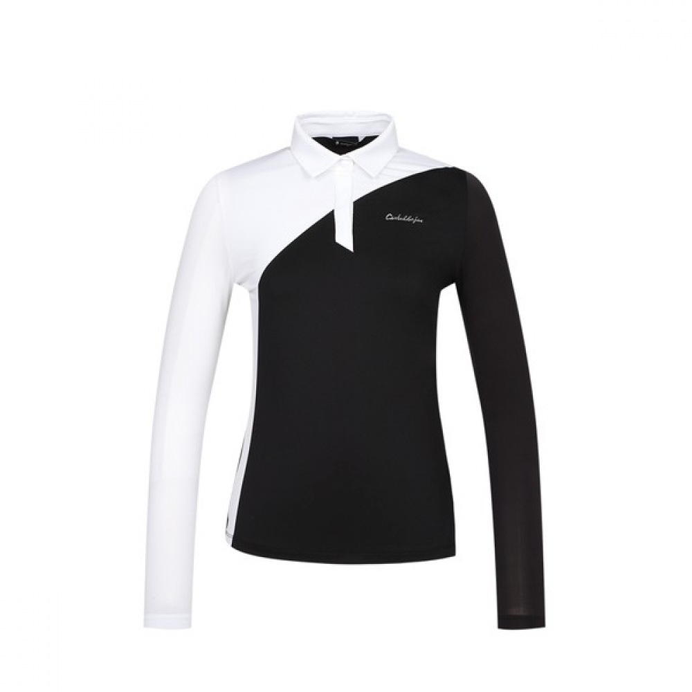 [カステルバジャック] レディース左右ノーカットスリーブクールカラーTシャツ_BGCMTS705BK