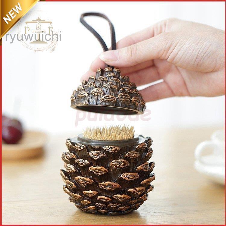 爪楊枝入れ 個性的 オシャレ 松ぼっくり まつぼっくり 持ちやすい 綺麗 小物 置物 ブラウンカラーコーディネート シャビーシック エレガント 重厚感