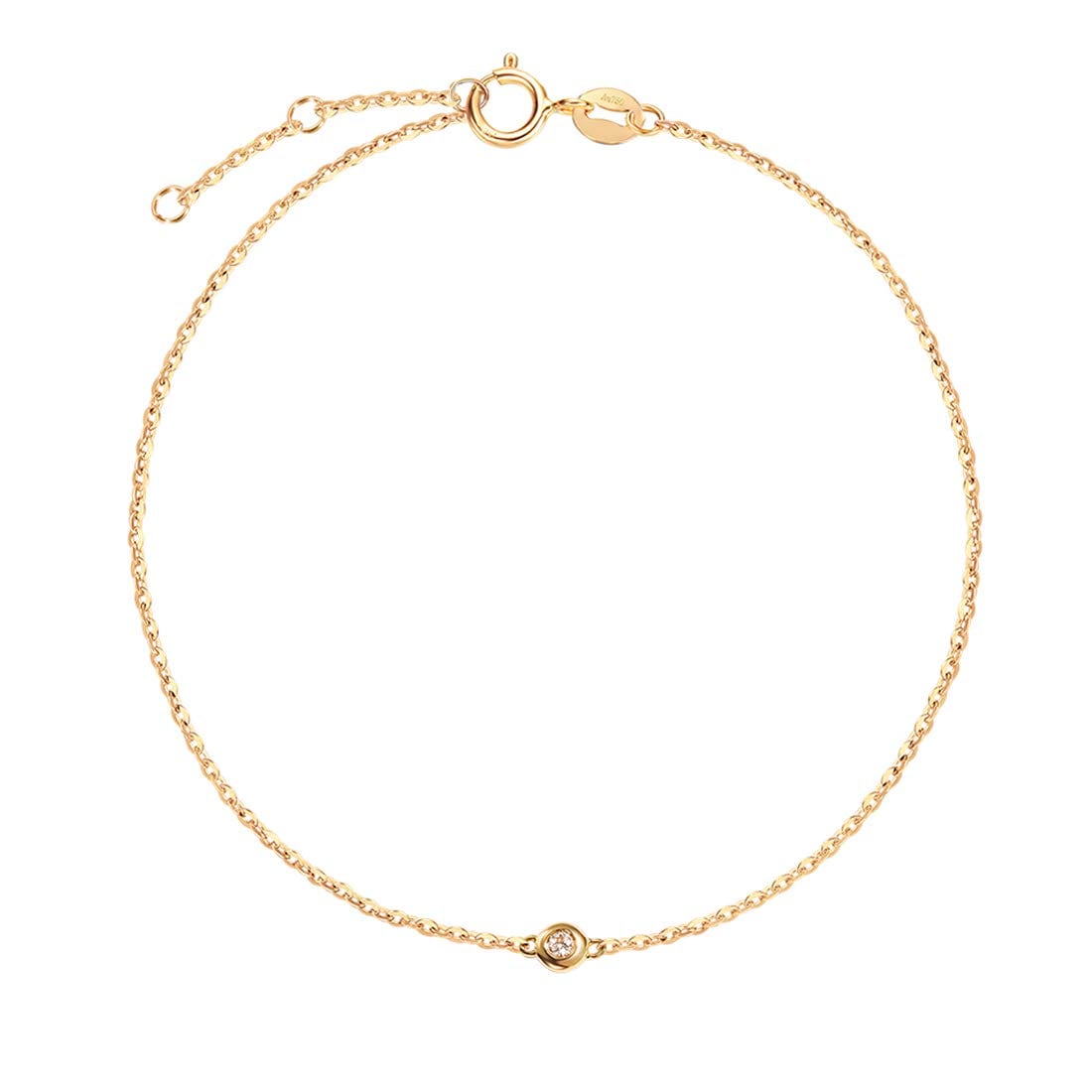 FANCIME ダイヤモンド K18 イエローゴールド ブレスレット レディース 一粒 ラボグロウンダイヤモド 18金 母の日 クリスマス 誕生日 記念日 プレゼント ギフトラッピング付き 27,103円