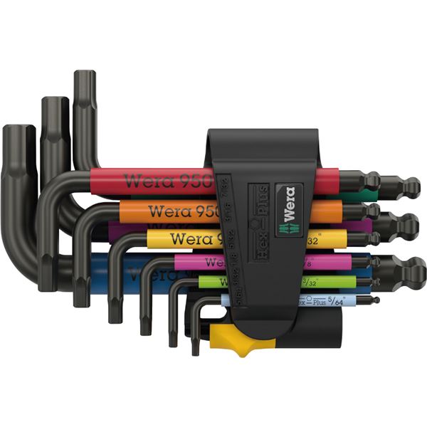 WERA ヴェラ ボールヘックスプラス L型 キーレンチ 9本組セット ロック付き 022641 工具 ツール DIY 作業工具 道具 レンチ