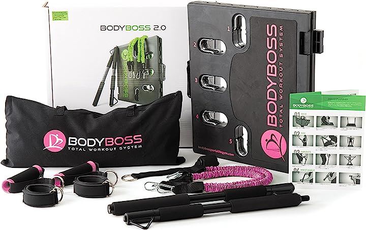 国内正規品2.0 自宅 トレーニング 筋トレ ポータブルフィットネスジム ボディボス2.0 ピンク( BODYBOSS 2.0 ピンク)
