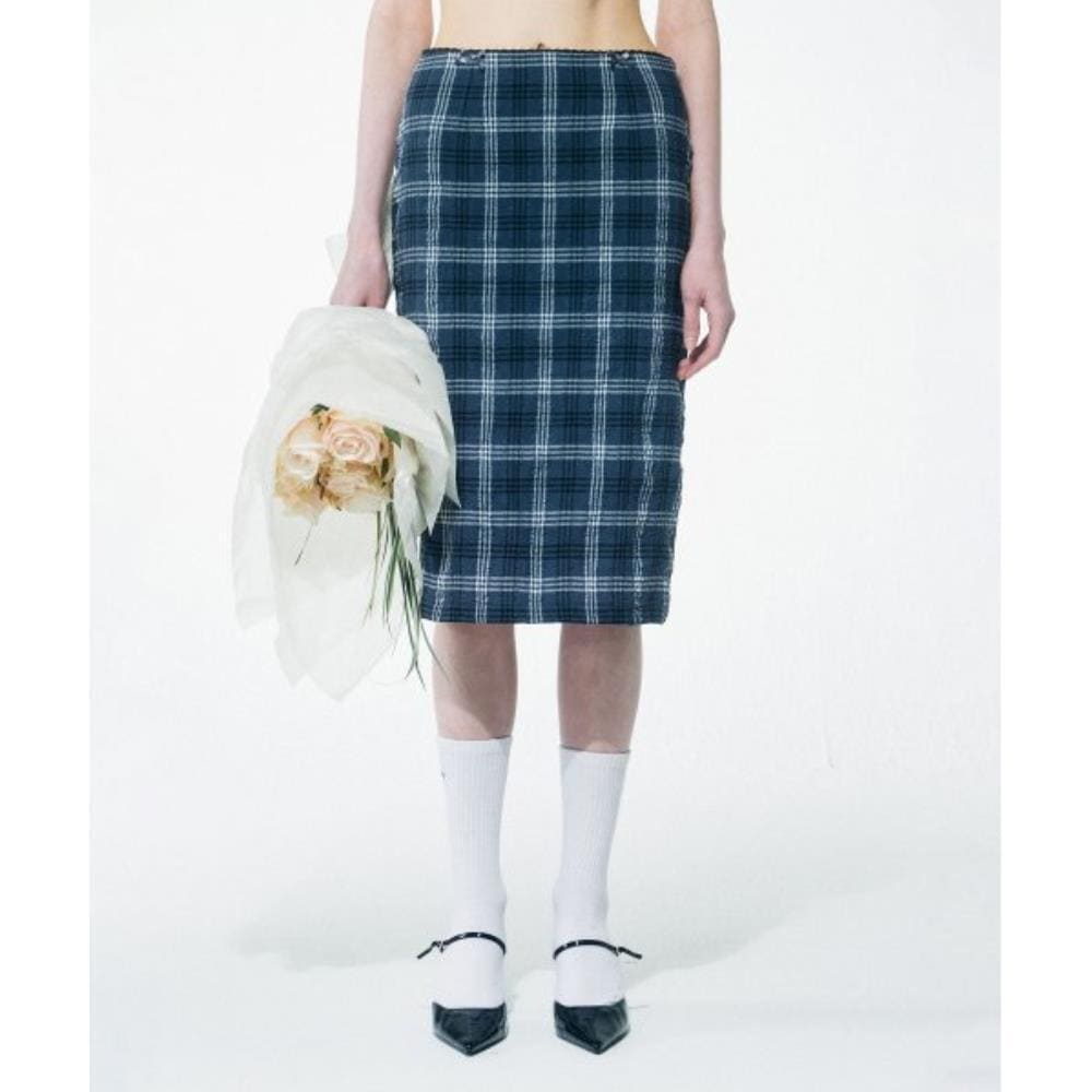 スカルプター Vintage Check Midi Skirt Blue Check SC23S438BL