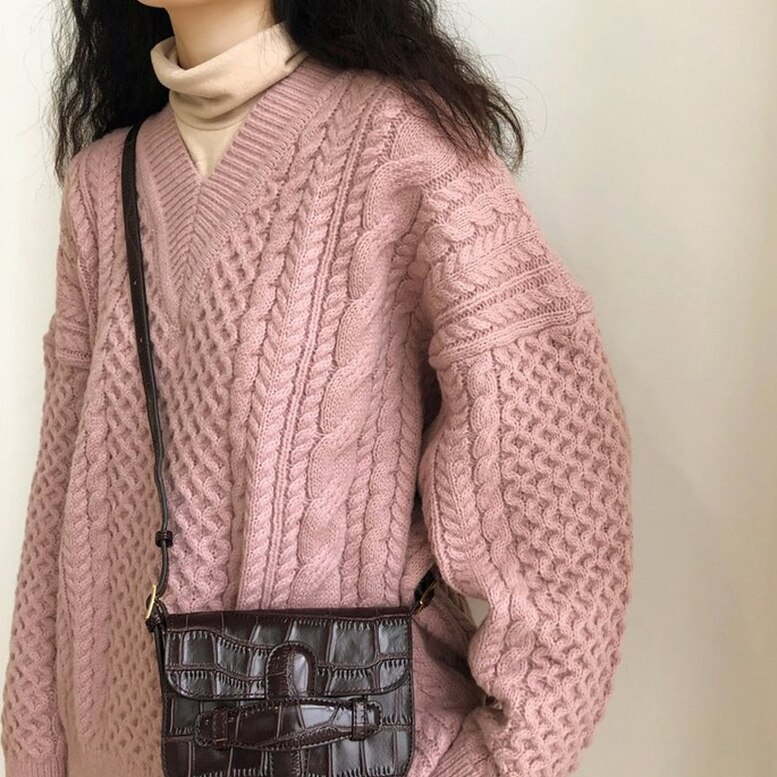 2color Vネック ケーブルニット ケーブル編み ローゲージ ニット Vネック ケーブル編み ニ 5,942円