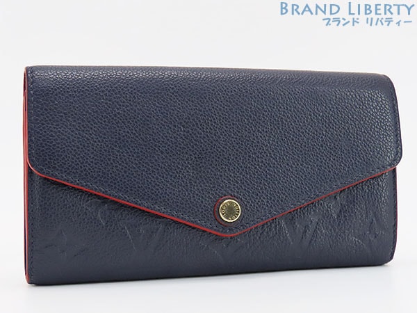 美品ルイヴィトンモノグラムアンプラントポルトフォイユサラ二つ折り長財布マリーヌルージュネイビーレッド 43,500円