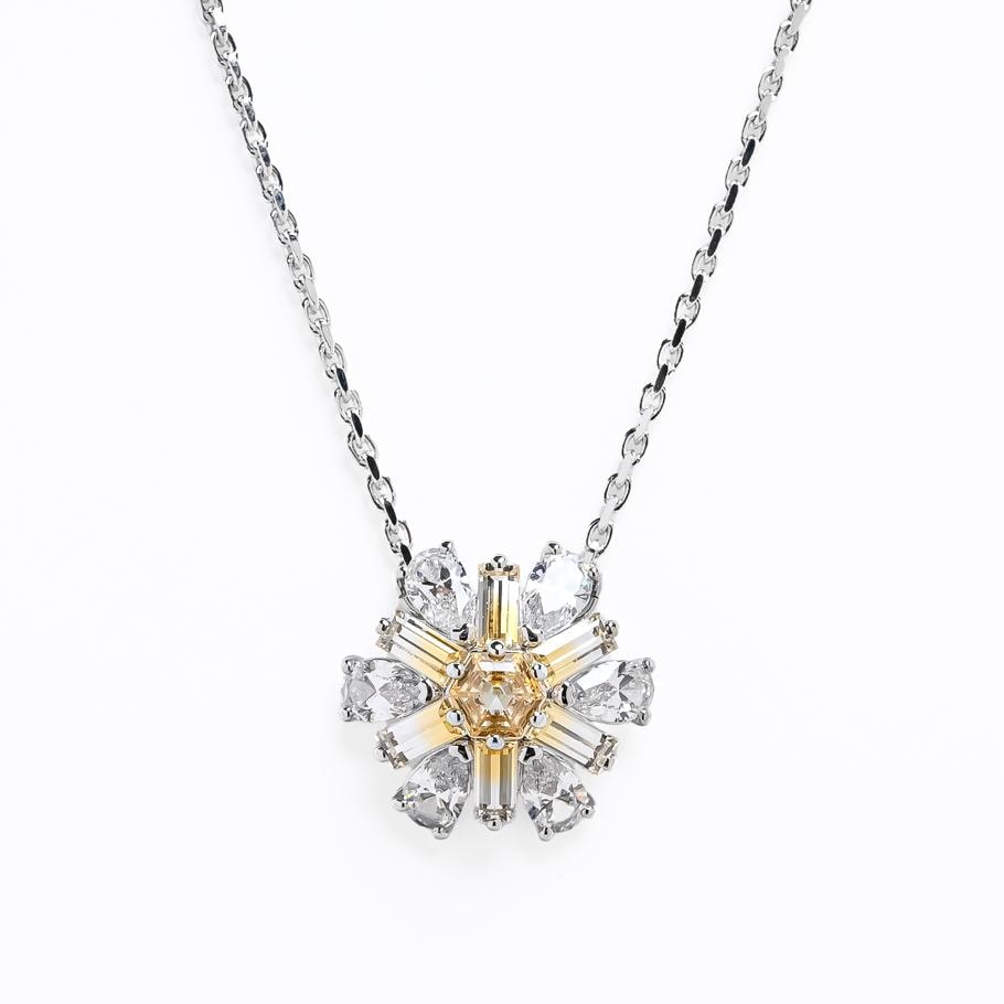 ネックレス Idyllia フラワー ペンダント クリア×イエロー×シルバー 5679939 ジュエリー 12,994円