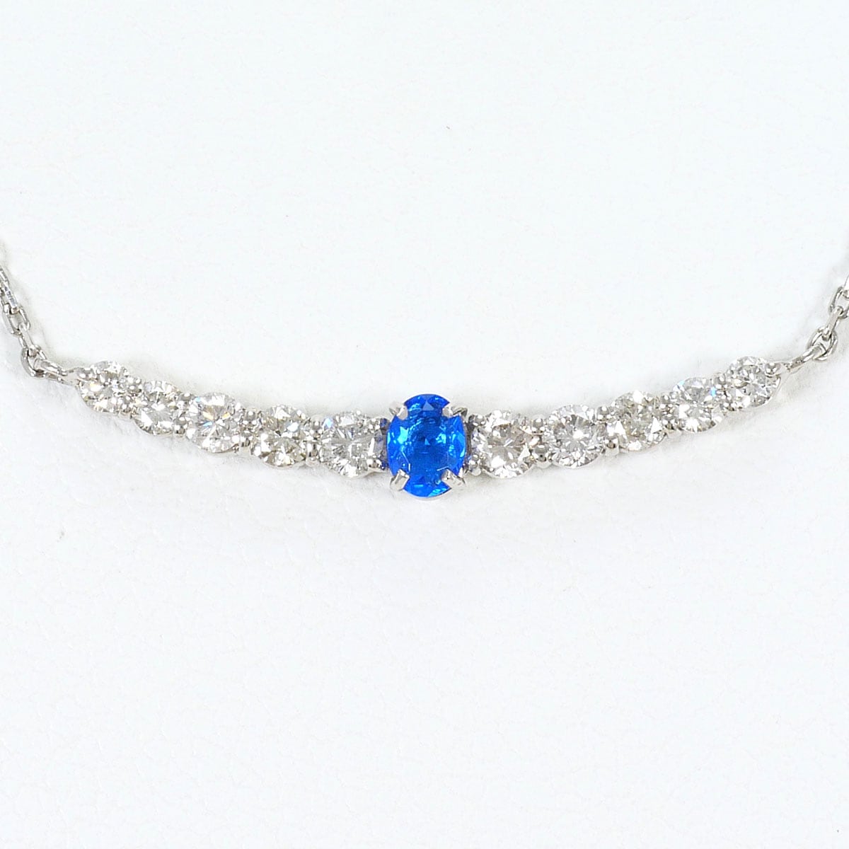 PT900 プラチナ PT850 プラチナ ネックレス ダイヤモンド 0.25ct アウイナイト 0.06ct 総重量約2.5g 約47cm ジュエリー 中古