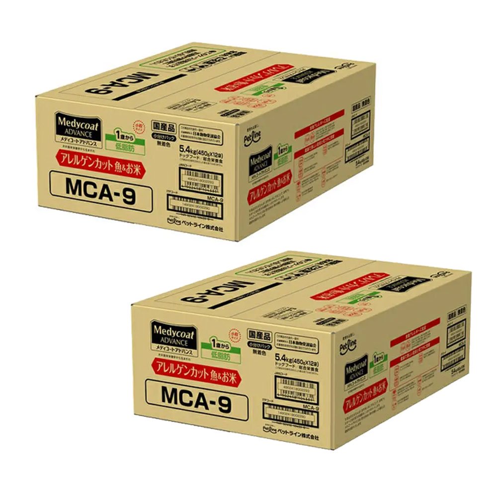 ドッグフード　メディコートアドバンス　アレルゲンカット　魚＆お米　１歳から　低脂肪　５．４ｋｇ（４５０ｇX１２袋）X２　ＣＲＣ45―03―76―10―20