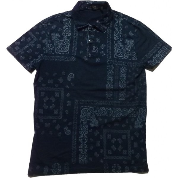 半袖 スムース 天竺シャツ バンダナ柄 ネイビー PR2-826