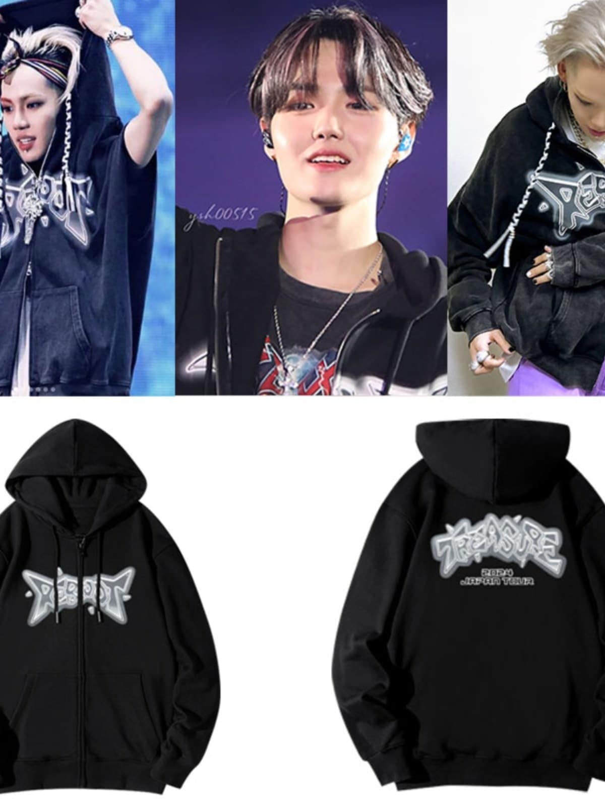 期間限定Treasure Tour Reboot 春秋冬 フード付きカーディガン セーター ジャケット 2枚購入でカード1パスケース