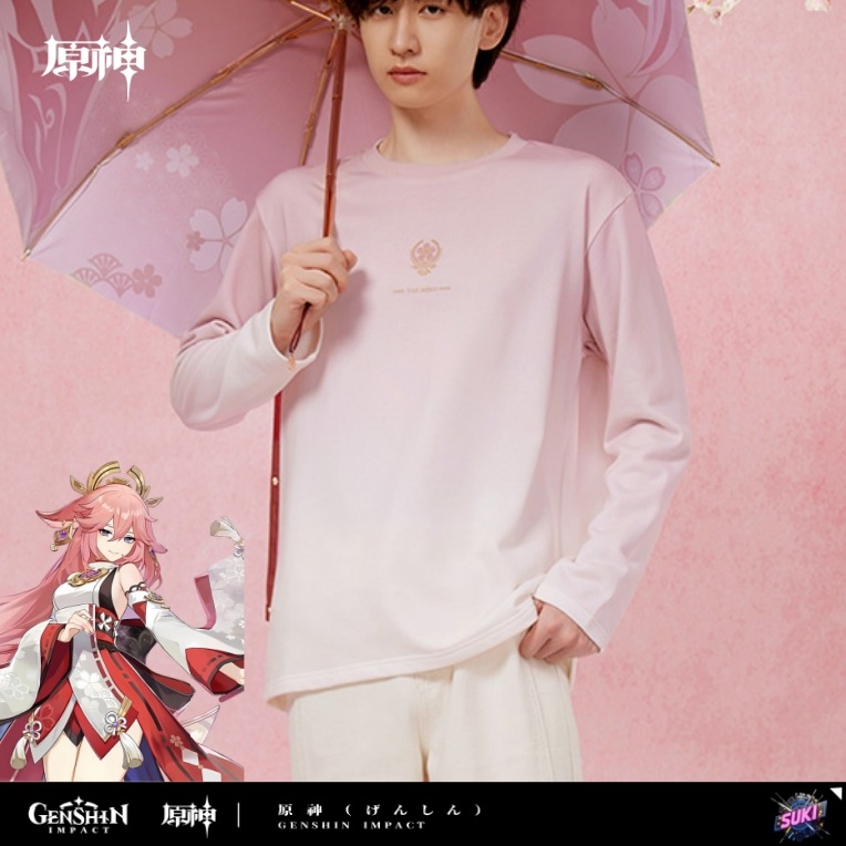 【プロ品質を極める!】原神 / 八重神子 インプレッションシリーズ / 長袖tシャツ / Genshin Impact Yae Miko げんしん コスプレ tシャツ トップス 2